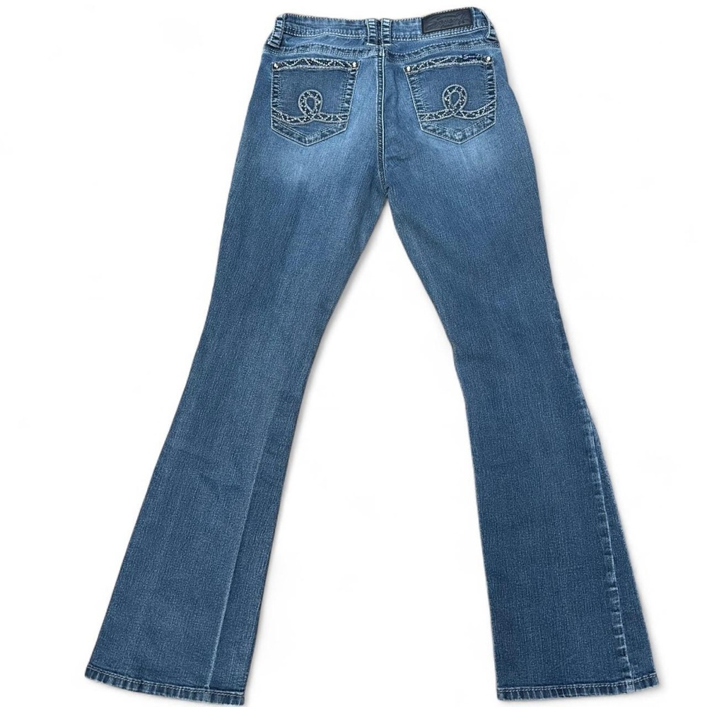 Seven7 Women's Blue Flared Jeans low rise